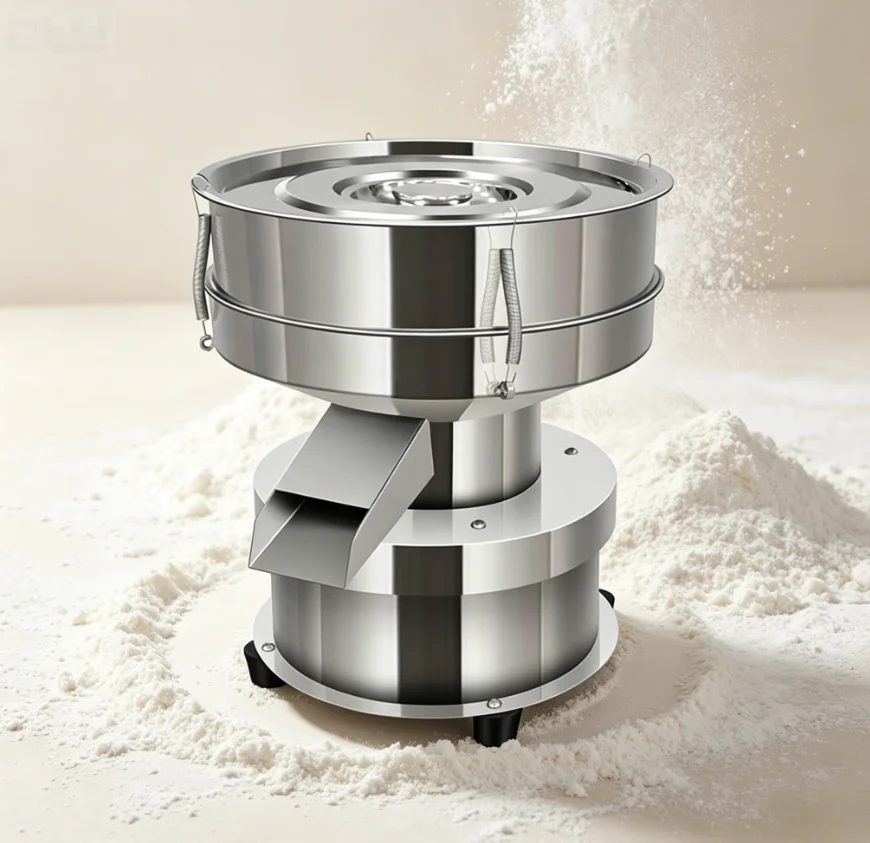 TEBAK Small Electric Stainless Steel Vibrating Screen High Efficiency Vibrating Filter Sieve for Wood Powder Screening
