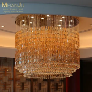 Zhongshan Luxury Crystal Chandelier Customizable K9 Pendant Light Ceiling Lamp Multi-Color Luxury Lighting Fixtures for Hotel