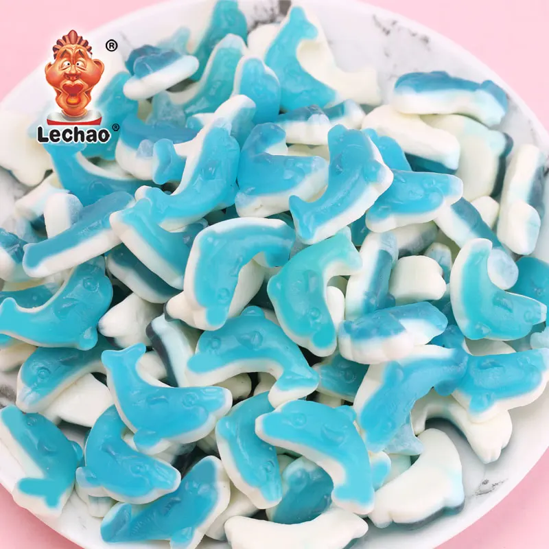 OEM Custom Animal Shape Fruit Gummy Shark Candy Confectionery Sweet Jelly Gummy Candies