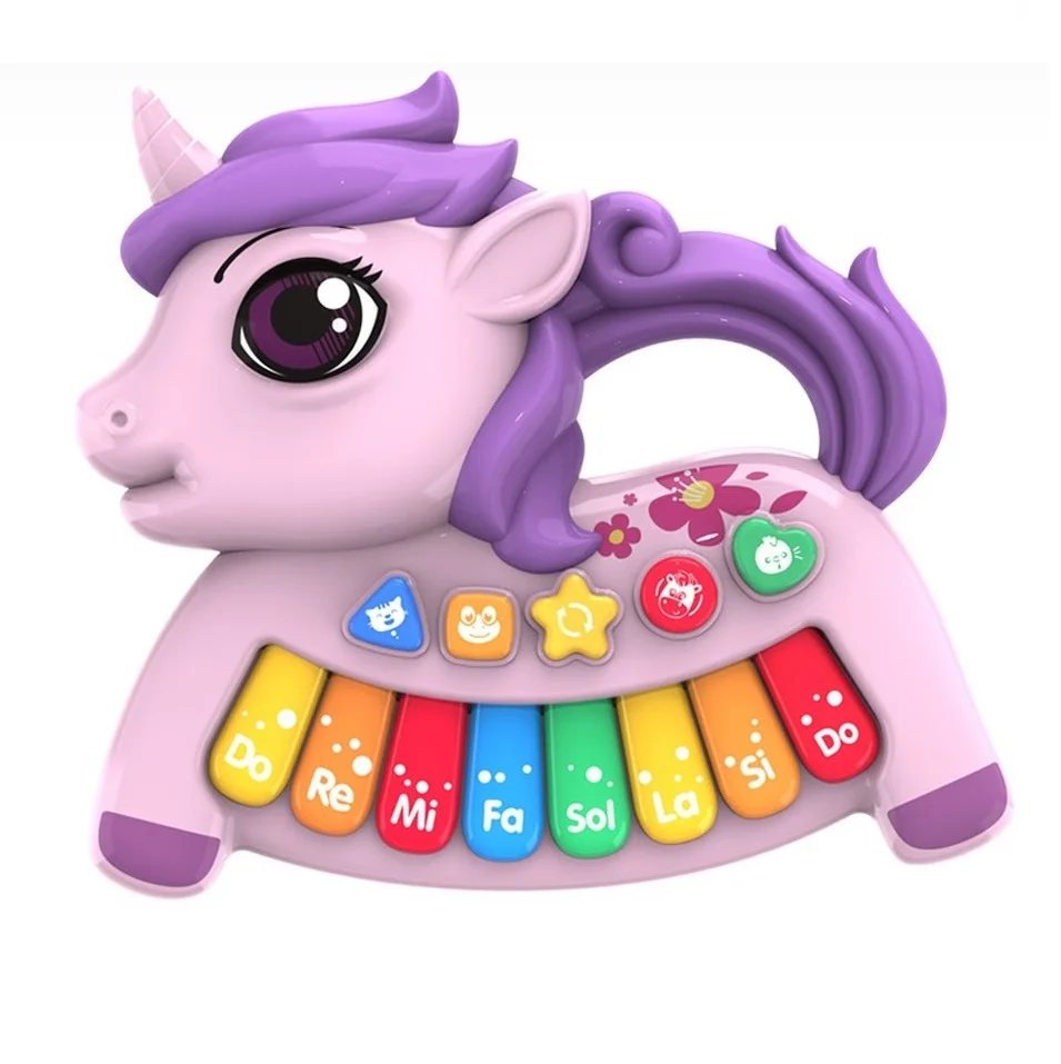 Il più nuovo giocattolo di vendita calda unicorno organo elettronico  pianoforte tastiera giocattolo strumento musicale juguetes perro giocattoli  per