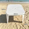 White integrated square table