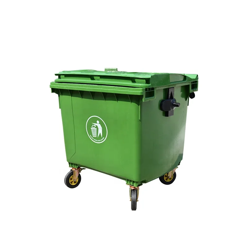 Factory supply plastic recycle waste bins HDPE 1100L mobile garbage container  recycle waste bins