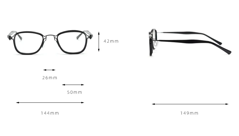Handmade Plate Foot Personality Retro Metal Flat Mirror Punk Myopia Glasses Frame