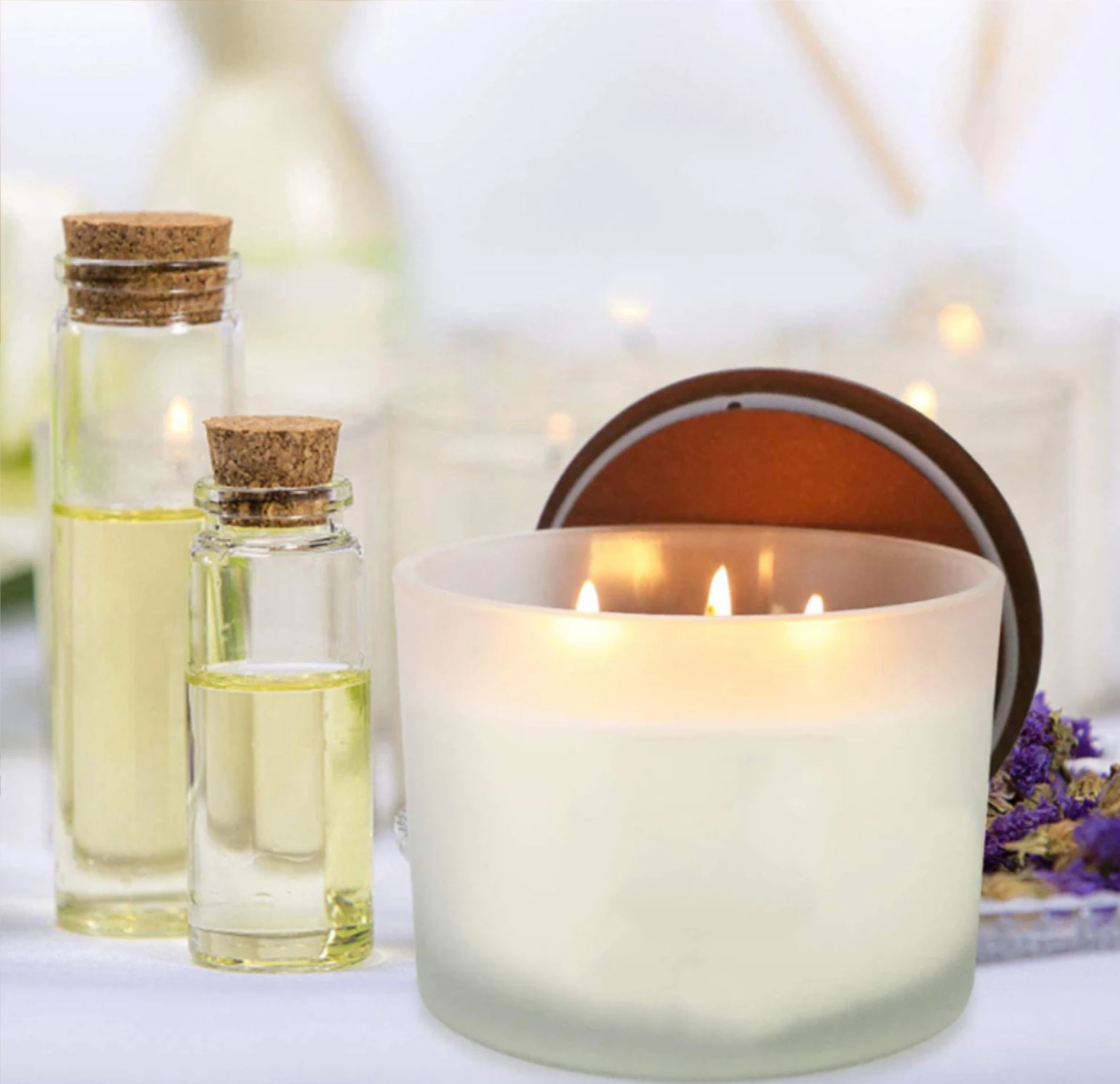 16oz 24oz Matte Black Frosted Candle Vessels Large Glass Container