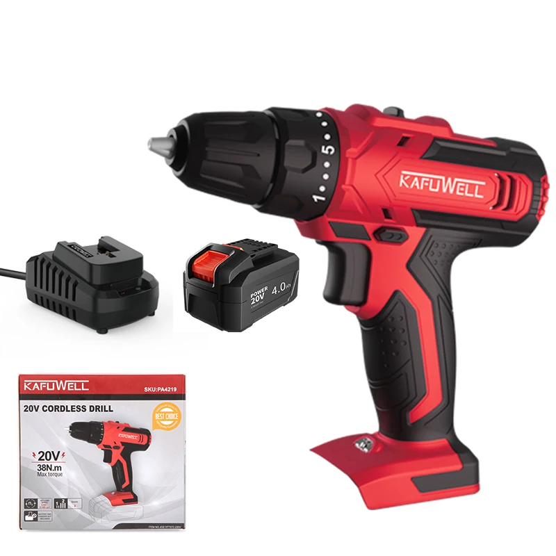 Kafuwell Pa4960a 2 Piece Electric Drill And Impact Wrench 20v Cordless