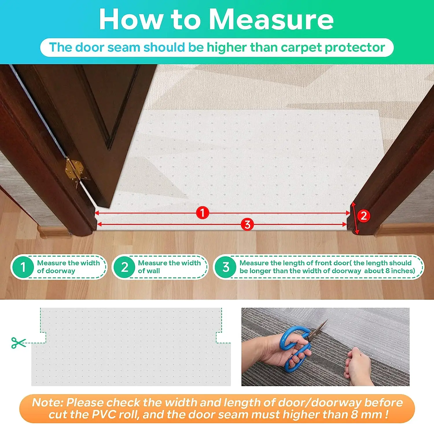 Plastic Mat Cat Carpet Protector Floor Roll Clear PVC Mat