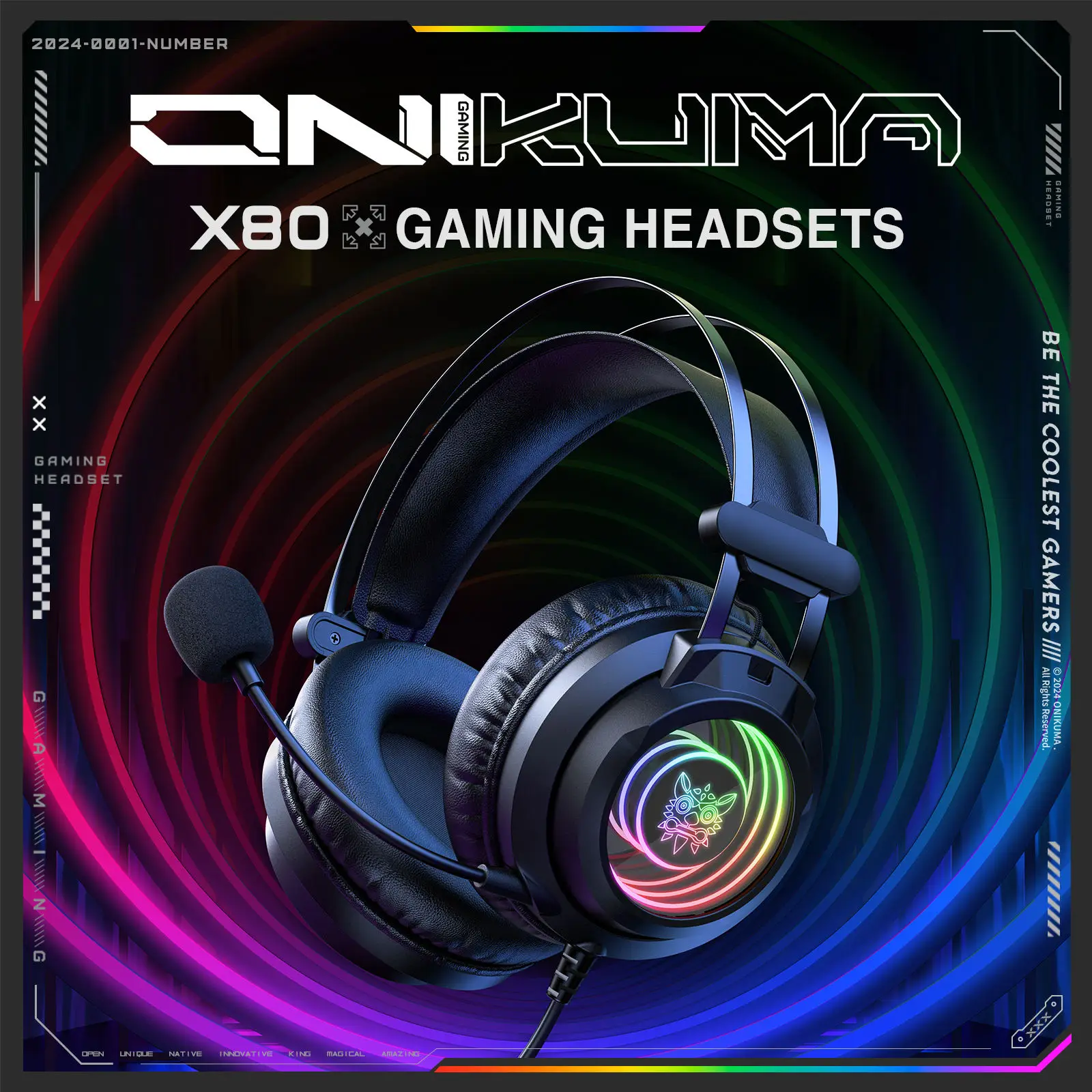 ONIKUMA X80 7.1 Surround Sound Noise Cancelling Gaming Headphones