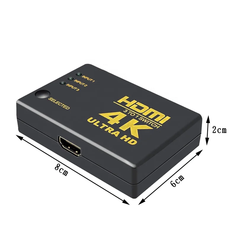 4K x 2K 3-портовый HDMI коммутатор 3x1 переключатель @ 60 Гц 3 в 1 Ultra HD 3D
