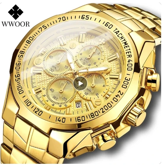 Wwoor 8868 Luxury Men's Watch: Waterproof Quartz Wrist Watch with