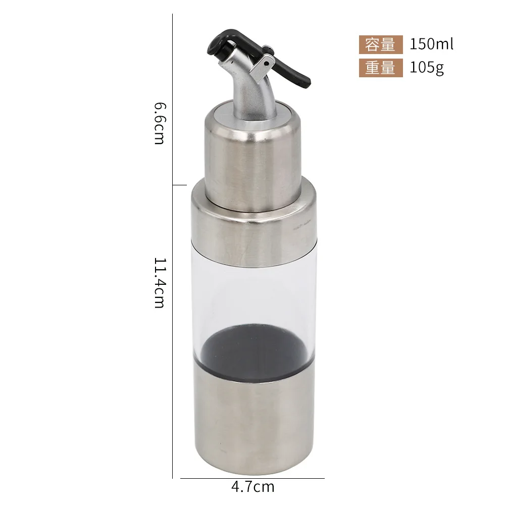 304 stainless steel seasoning bottle oil pot vinegar bottle transparent visible capacity food grade oil bottle supplier