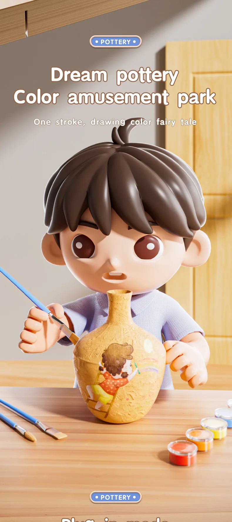 Creative Diy Painting Art Kit Electric Pottery Wheel Ceramic Machine Toy With Modeling Clay Mini Pottery Machine For Kids