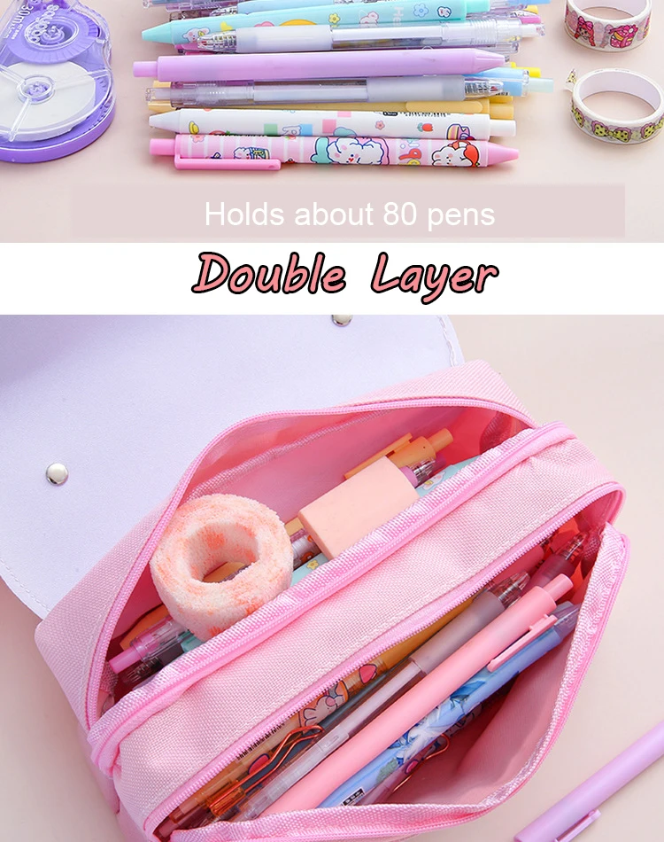 Cute Cat Pencil Case Stationery Pencil Bag Kawaii Cartoon Pencil Pouch