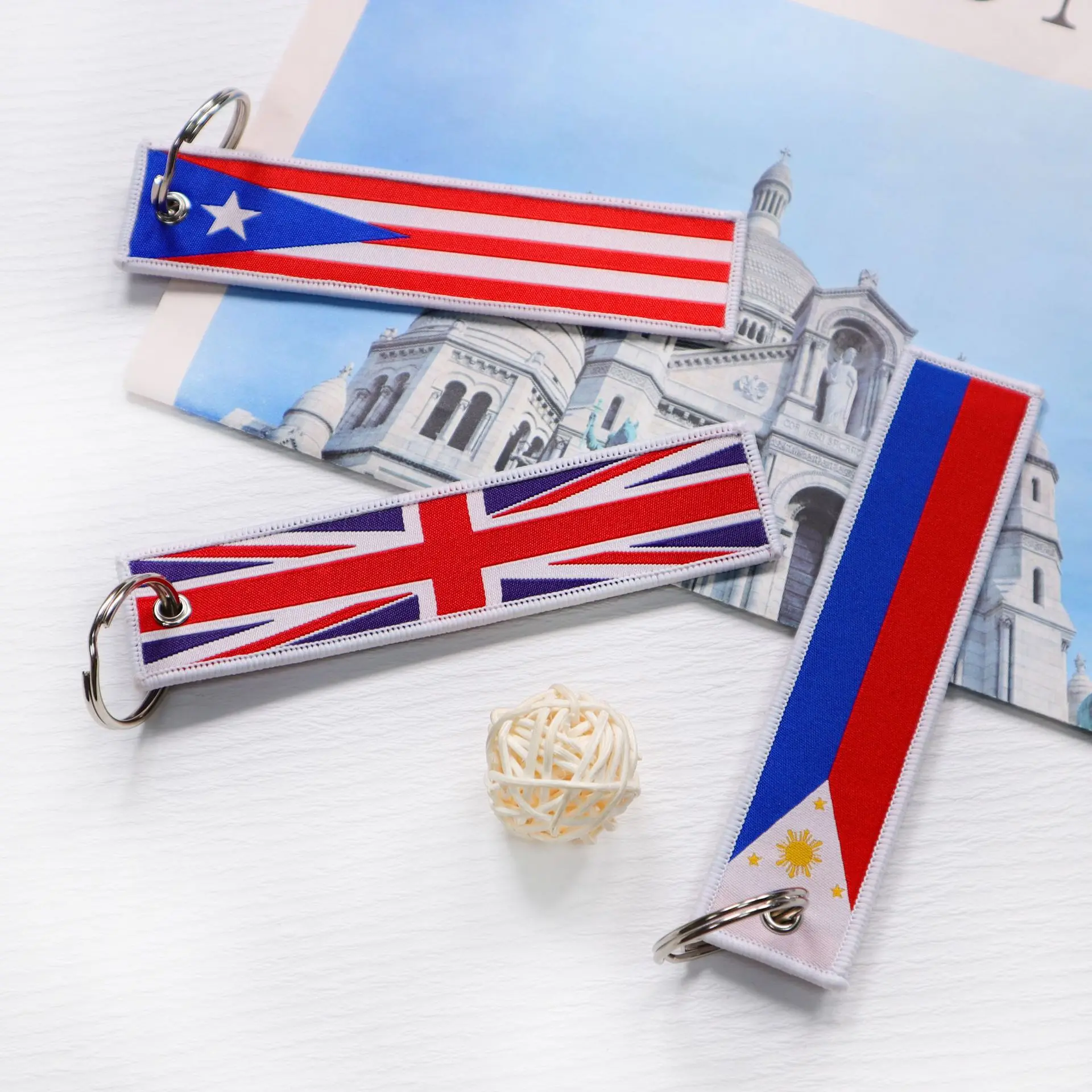 product hot sale high quality custom logo short lanyard keychain carabine keychain woven printed jet tag with logo-6