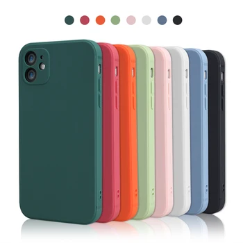 New design luxury Matte square phone case for iphone 12 11 XR 11pro xs max Soft silicone tpu customized mobile cover
