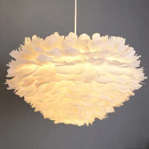 Elegant Vintage & Contemporary Chandelier Pendant Light Design Feather Lamp Warm White Switch Control for Villas Malls