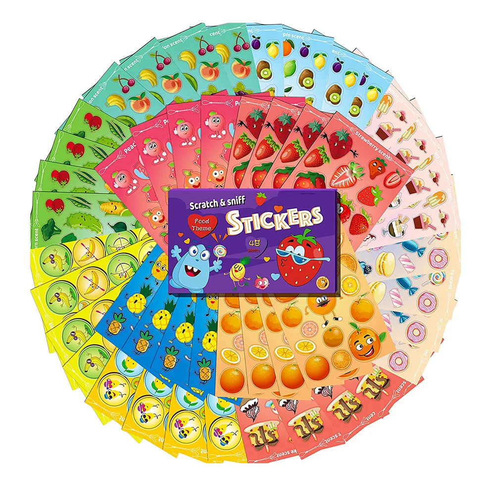Scratch And Sniff Stickers Food Stickers Best Choice For Kids & Teachers & Parents As Reward