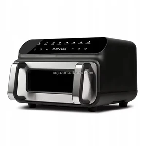 10L 3-in-1 Digital Electric Grill & Air Fryer Pizza Oven Viewing Window Dual Heating Elements Dual Purpose Kitchen Equipment