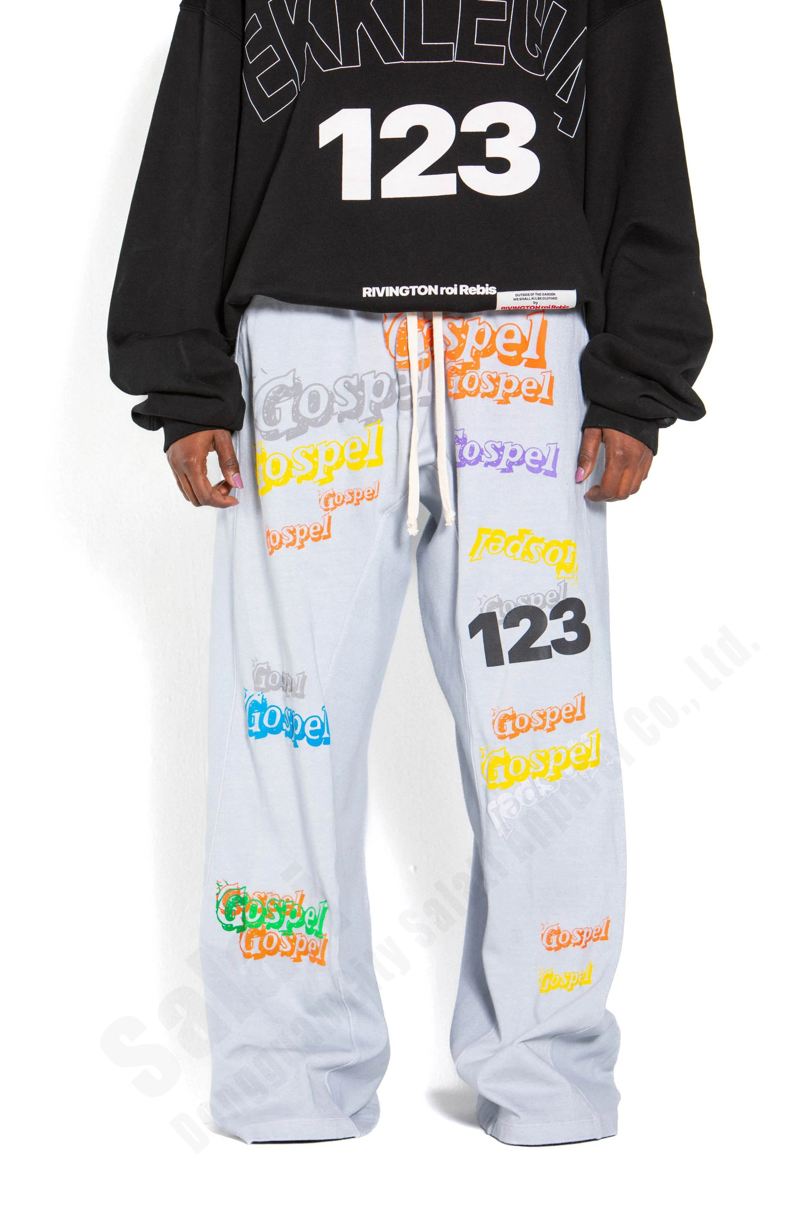 Custom Vintage Sweat Pant Wide Leg Drawstrings Print Cotton French Terry Heavyweight Oversized Baggy Acid Wash Sweatpants Men gallery 3