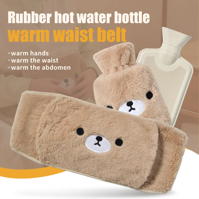 Teddy Bear Pattern Water Filled Hot Water Bag for Waist and Stomach Warmth