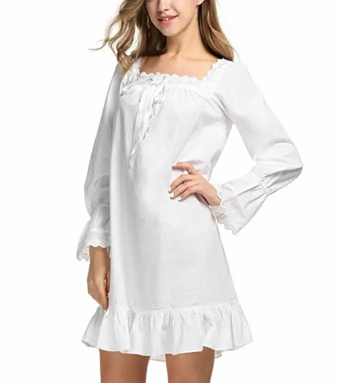 Women's 100% Cotton Long Victorian Nightgown - Buy Organic Cotton Nightgown,100%  Cotton Girls Nightgowns,White Cotton Nightgown Children Product on  Alibaba.com
