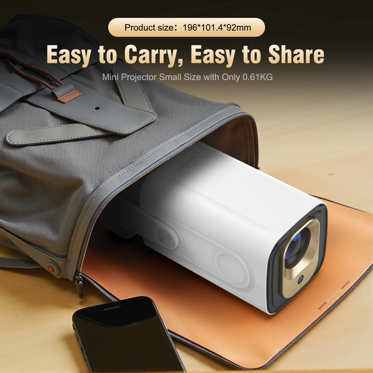【新品・未使用】Magcubic HY310 ミニプロジェクター 4Kサポート Magcubic HY310 Mini Portable Projector - Air Mouse & Voice