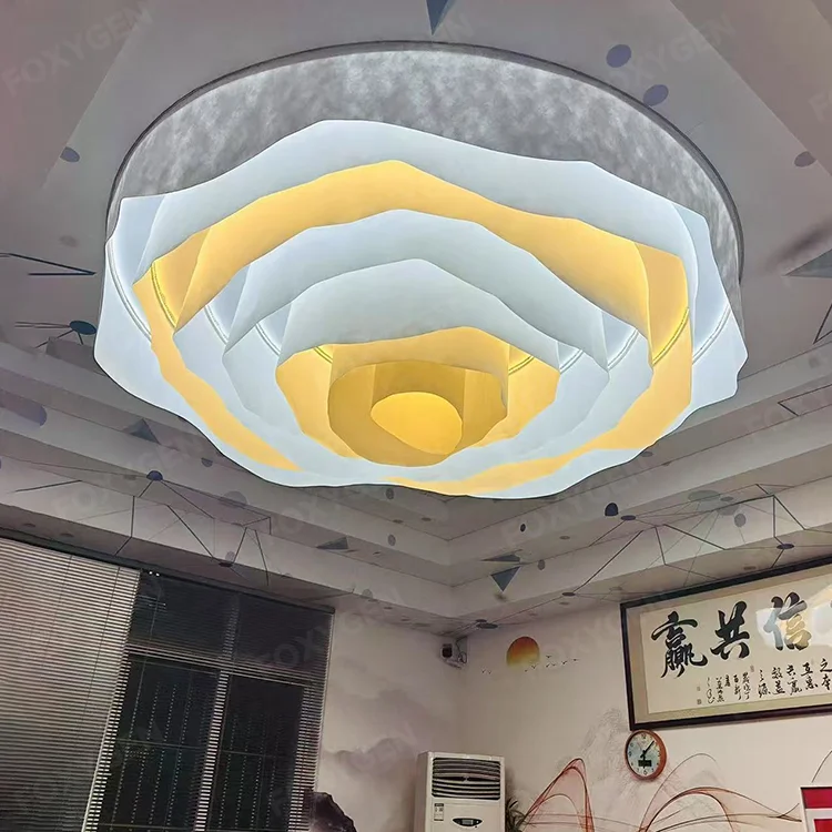 product french textured film fire resistant a1 hanging ceiling decoration translucent ceiling grade a drop film for mall hotel-1