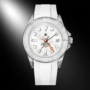 Automatic GMT Function Custom Full Sapphire Watch for Men and Mechanism Movement Sapphire Bezel Super-Luminova