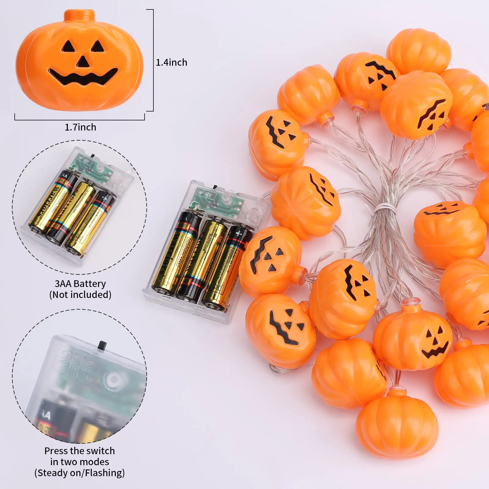 Hot Selling Demon Halloween Jack-o '-lantern String Led Lights String ...