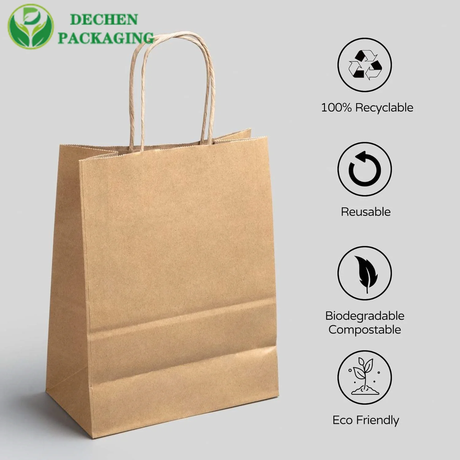 Custom Logo Paper Shopping Bags With Handles