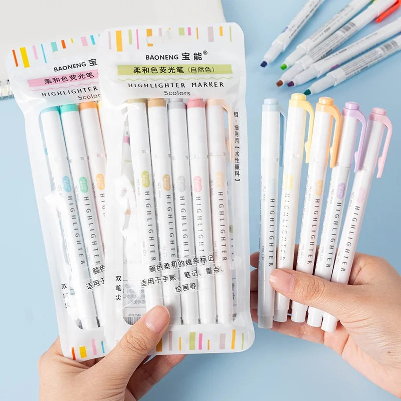 42 Colors Dual Tip Highlighter Marker for Journal Drawing
