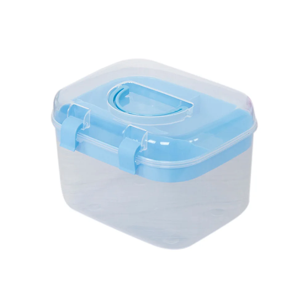 Plastic portable cosmetic box Plastic storage box portable Double storage box