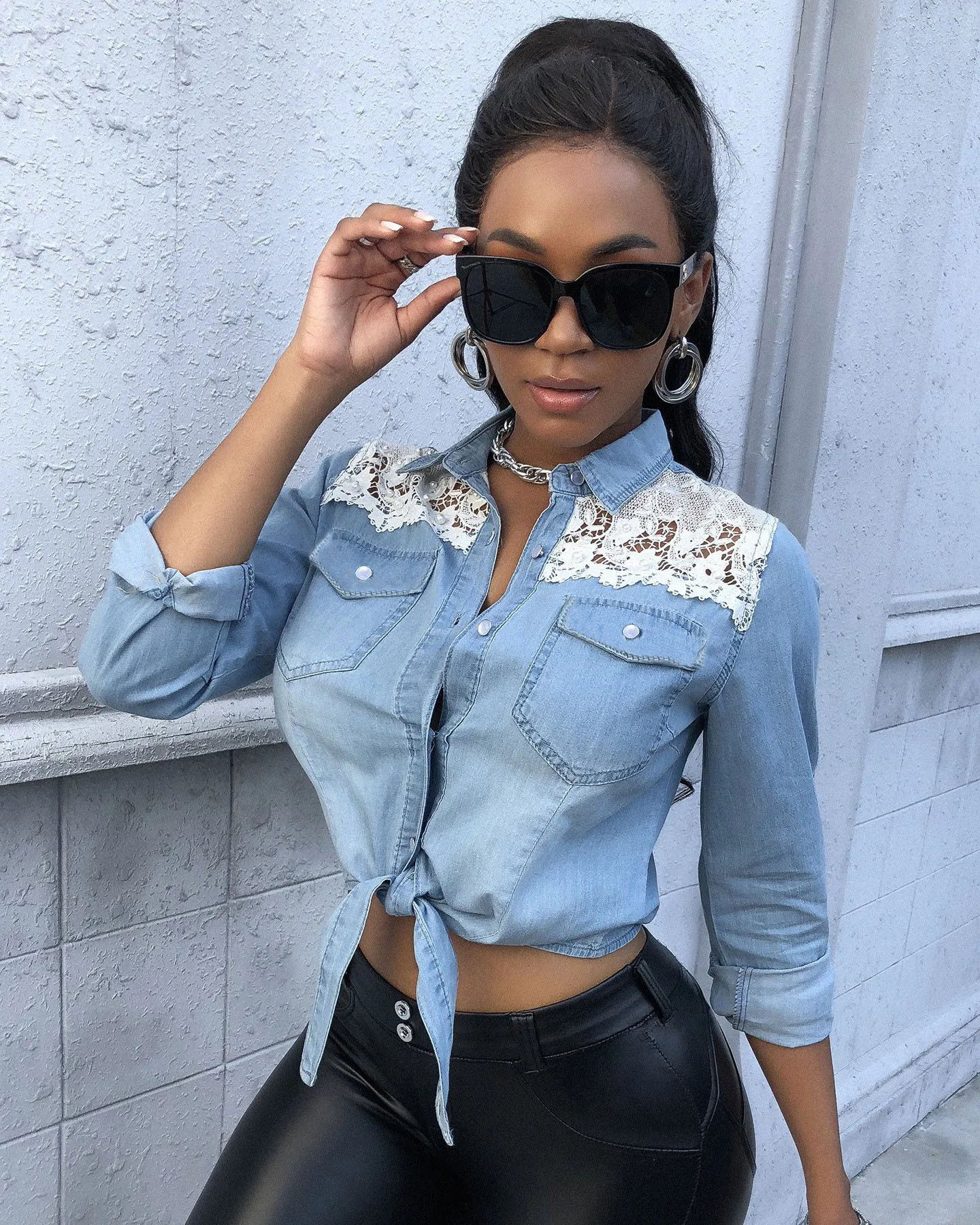 New Arrival 2021 Stretch Denim Lace 