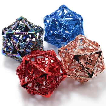 1pcs D20 Skeleton Dragon Metal Hollow Dice Polyhedral Dnd Dice Set For Dungeons And Dragons Games Table Games Dice Set