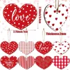 Ornements suspendus en bois pour la Saint-Valentin - Coeurs rouges 24 PCS