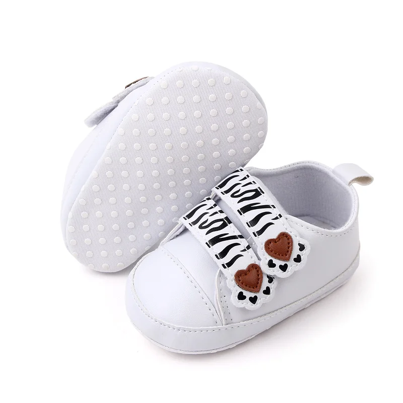 New Arrival Cute Foot Printing Hook&loop Soft PU Leather Baby Casual Boy Shoes Prewalker Shoes supplier