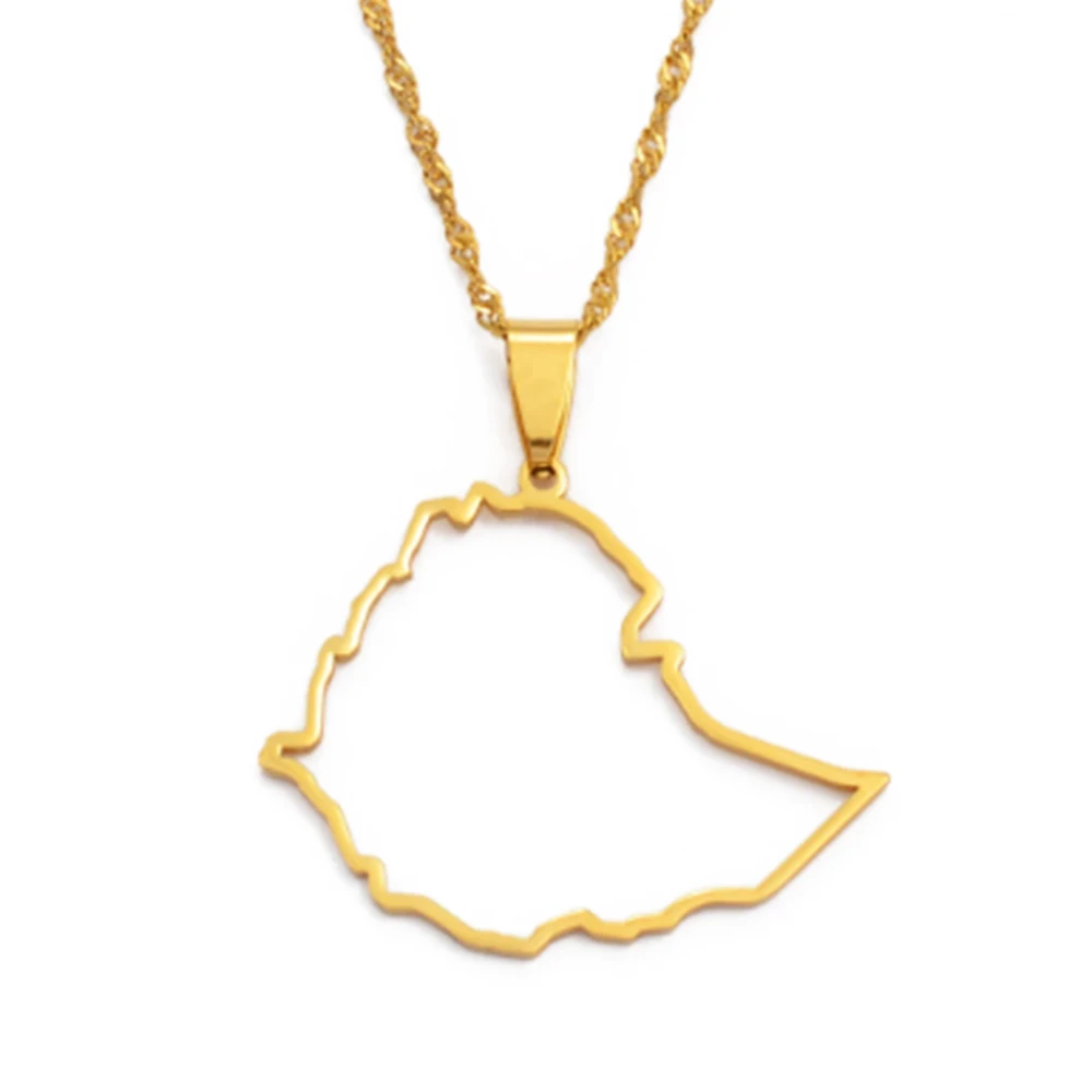 Stainless Steel Barbados Island Map Pendant Necklace - Gold Plated, Fashion Map Jewelry, Gift For Travel Lovers