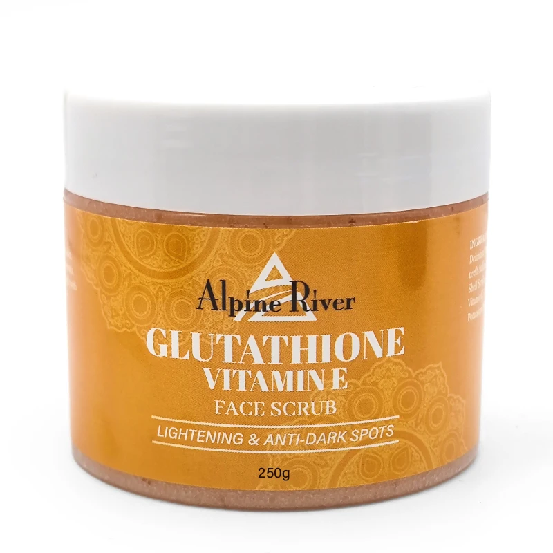 glutathione body scrub OEM Private Label Moisturizing Exfoliating Whitening Natural Organic  Vitamin E L-glutathione Body Scrub