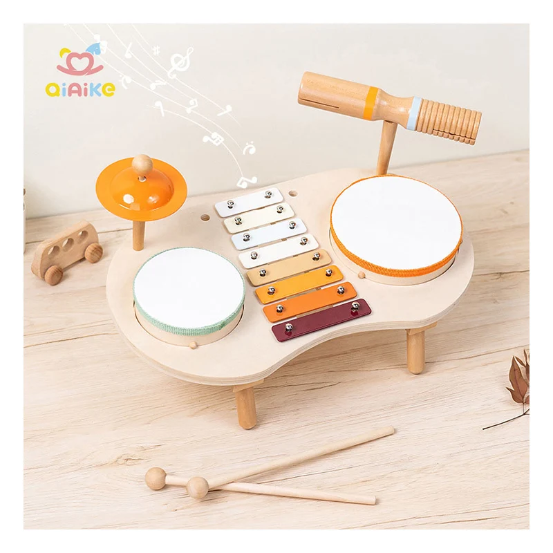 Set Drum Anak-anak untuk Balita, Alat Musik Bayi, Mainan Musik Edukasi Prasekolah Montessori, Hadiah Ulang Tahun untuk Anak Laki-laki dan Perempuan