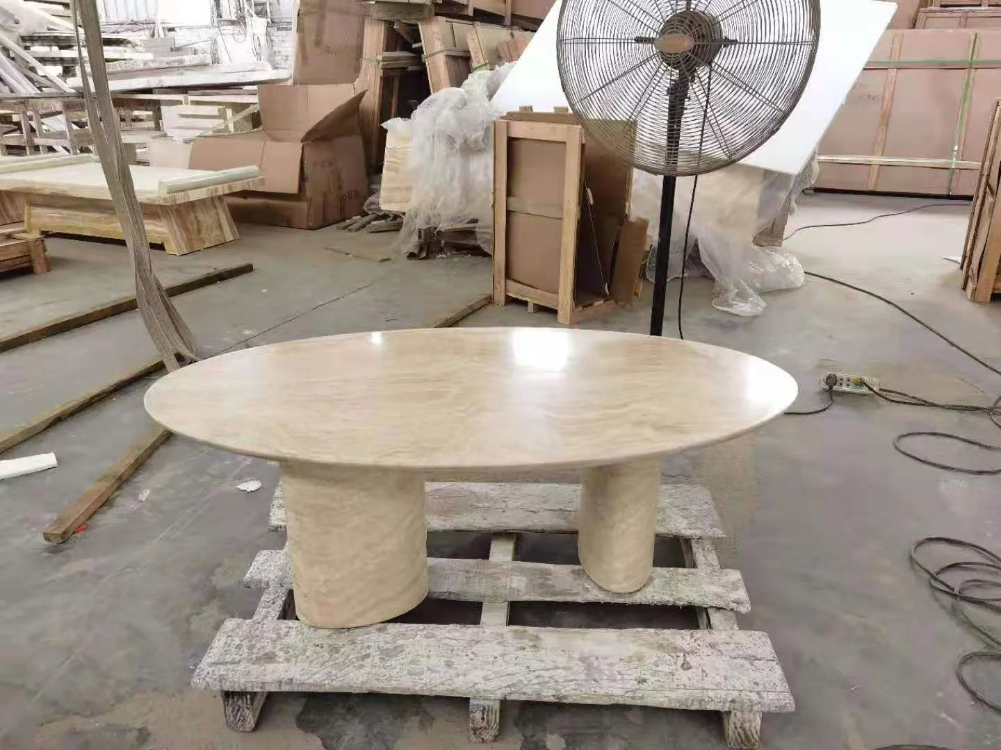Factory Price Natural Stone Coffee Table Travertine Tea Table Living