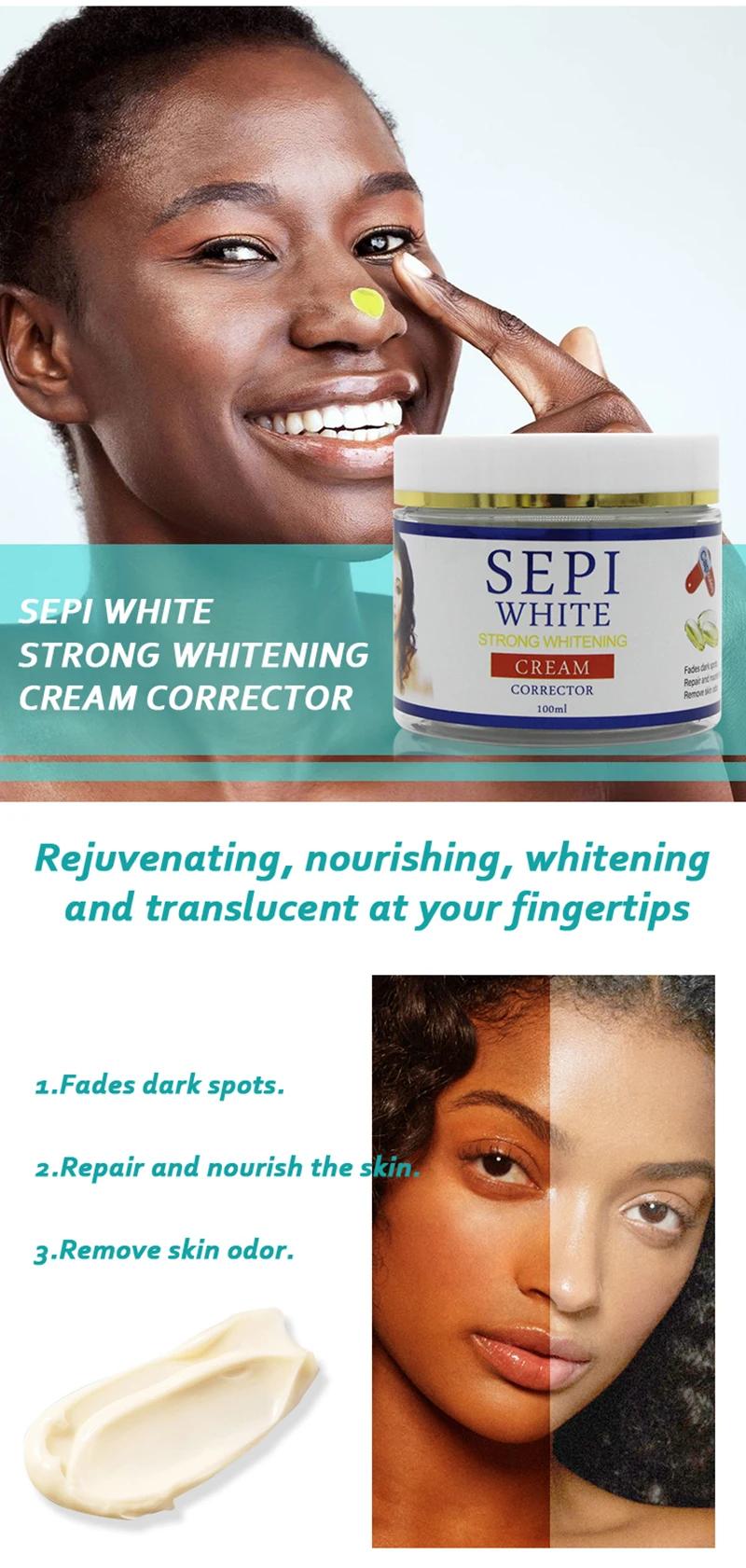 Natural Sepi White Bleaching Lightening Skin Whitening Cream Soap