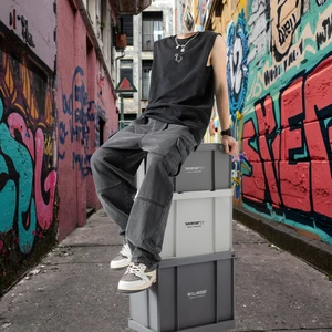 OEM & ODM Sample Men's Double Stereo Pocket Casual Straight Jeans Autumn New Retro Old Wash Denim