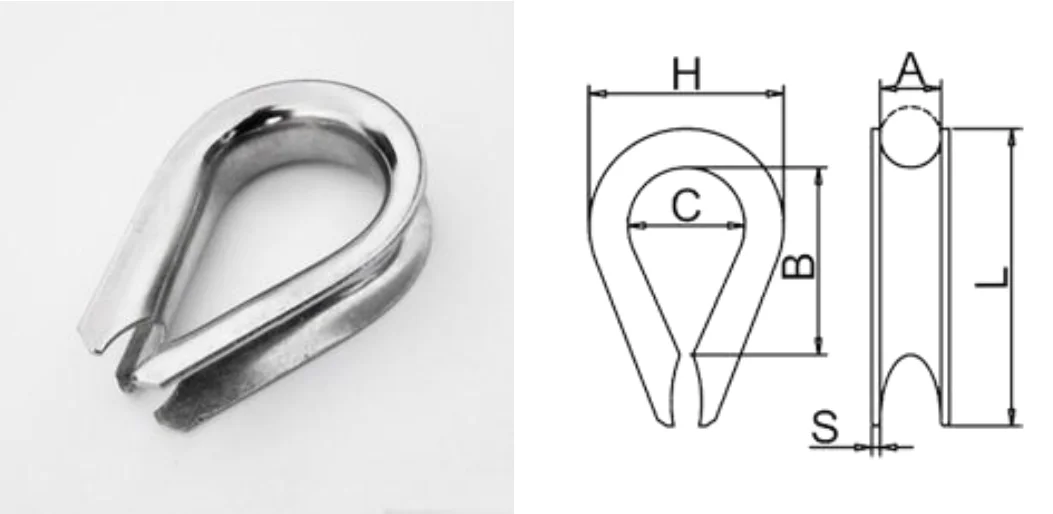 Grade 316 Stainless Steel Wire Rope Thimbles 2mm 4mm 6mm 8mm 10mm 16mm