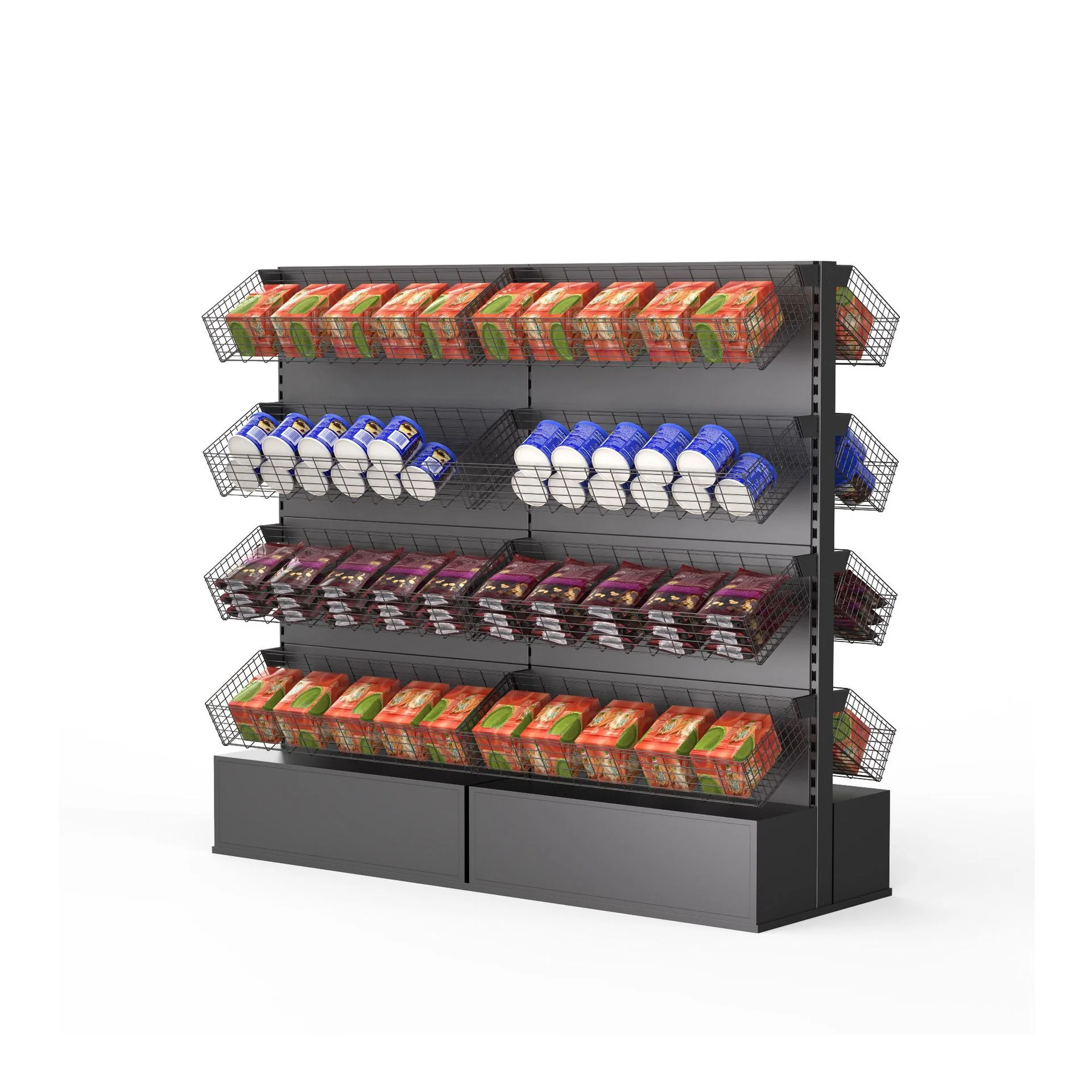 Convenience Store Condiment Rack Custom Convenience Store Supermarket Shelves Snacks Display Stand Multi ...