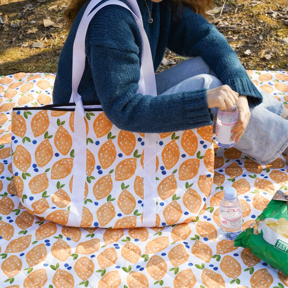 Picnic Rug Luxury With Vegan Leather Strap Printed Washable Folding Picnic Blanket Mat Custom