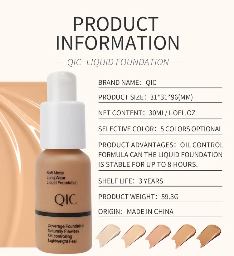 Soft Matte Foundation Full Coverage Foundation Oil Control Flawless 24HR Waterproof Concealer Foundation
