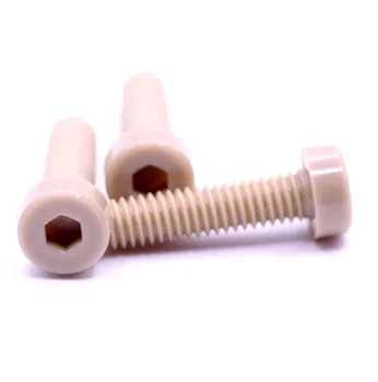 CNC machining PEEK products customization PEEK Hex Socket-Cylinder Head Cap Screw