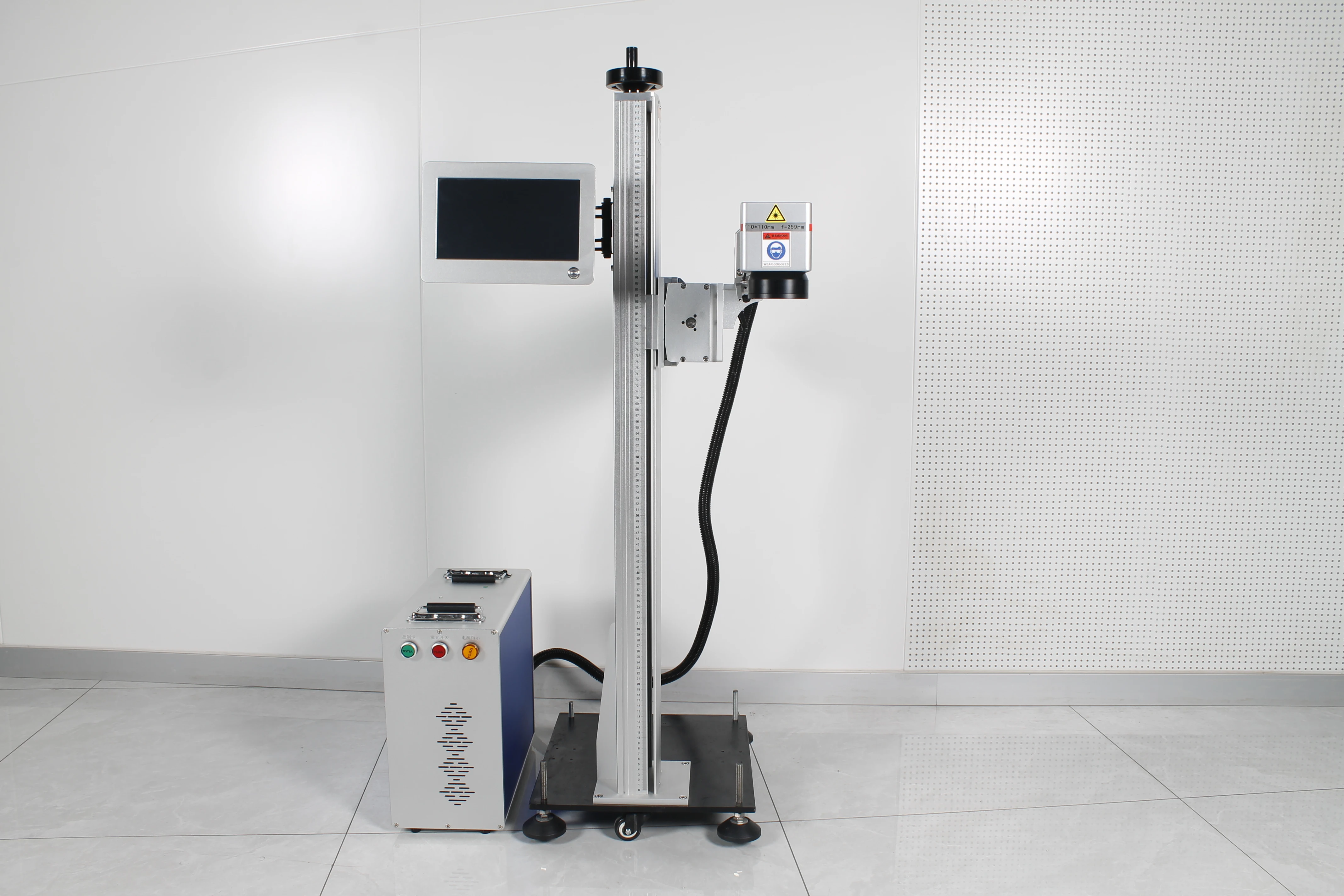 High Efficiency Marking the Tpv Cable Pvc Pipe Fly Type Fiber Laser Marking Machine for Production Line