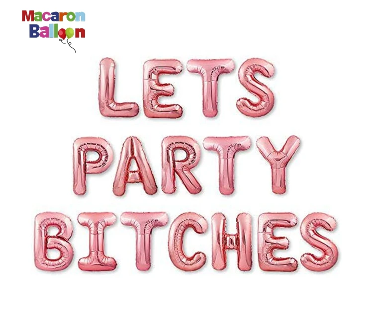 lets party bitches banner bachelorette hen decorations supplies bridal shower_DM 