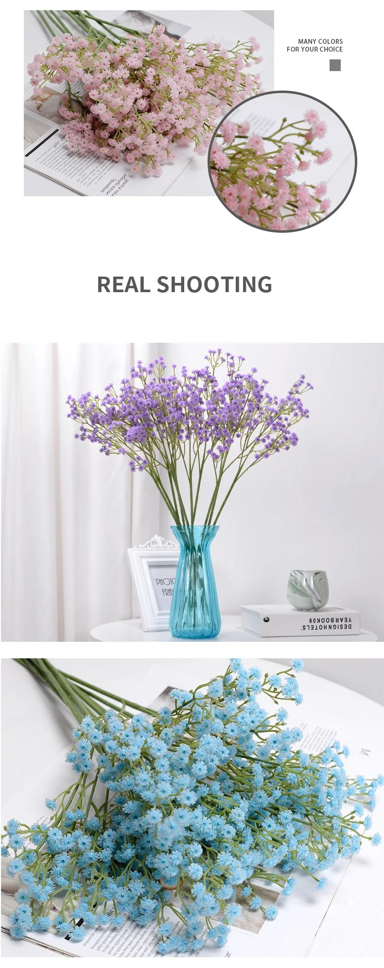 Wholesale Gypsophila White Colour Real Touch Artificial Flowers Wedding