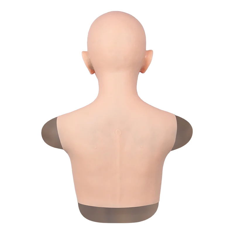 Silicone Mask With Breast Forms Male to Female Fake Boob Head Makeup Silicone Realistic Woman Face Mask for Crossdresser